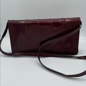 Michael Rome Ruby Red ALL Leather Crossbody Or Clutch Made In Italy VNTG